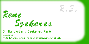 rene szekeres business card
