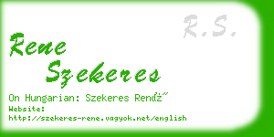 rene szekeres business card